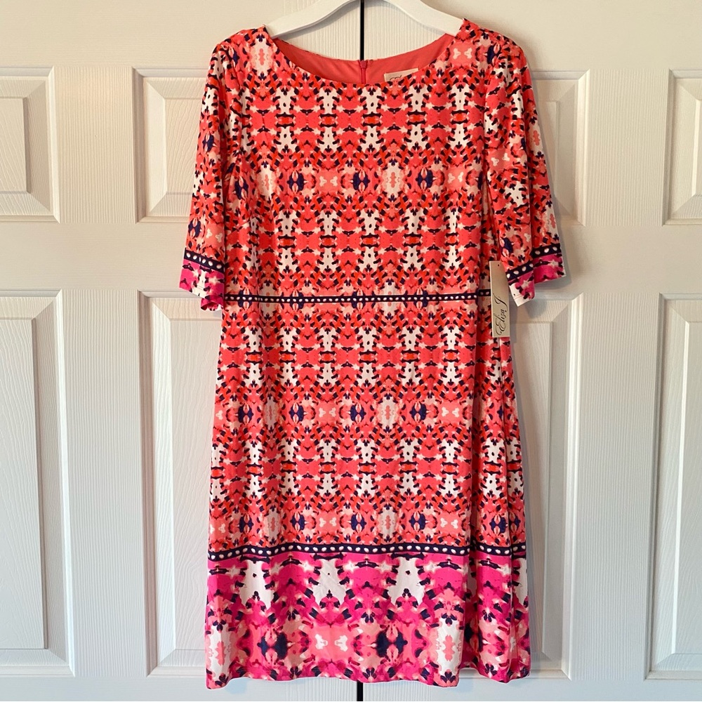 NWT Pink Eliza J Printed Dress, 14